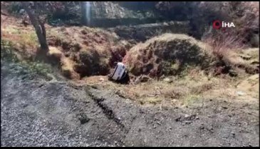 Bursa'da uçurumdan düşen otomobilden burnu bile kanamadan çıktı