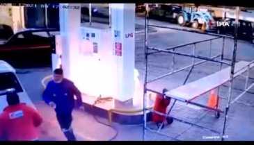Akaryakıt istasyonunda faciadan dönüldü