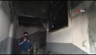 Yangında mahsur kalan çocukları camdan atarak kurtardılar