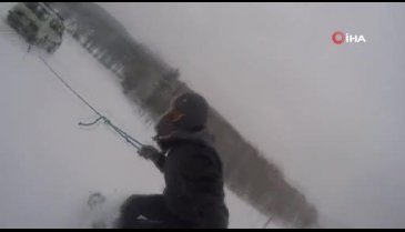 Bursa'da köyde snowboard keyfi