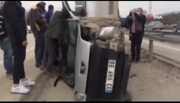 Bursa'da tekerleği kopan araçta sıkıştı, dakikalarca kurtarılmayı bekledi