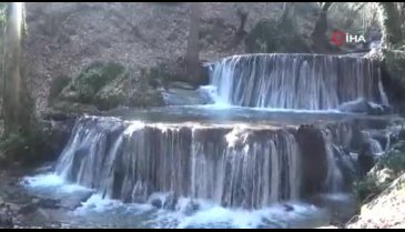 Bursa'da traverten şelalesi görenleri hayran bırakıyor