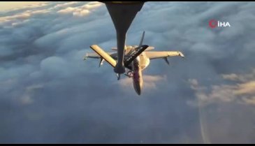 MSB ABD'ye ait F-18 savaş uçağına yapılan yakıt ikmalinin görüntülerini paylaştı