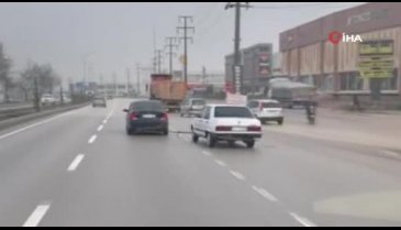 Bursa'da trafikte komedi filmlerini aratmayan olay!