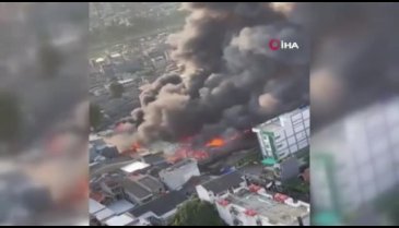 Endonezya'da hayvan pazarında yangın çıktı