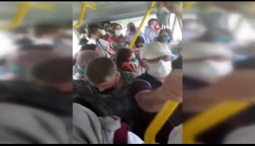 Bursa'da toplu taşımada izdiham