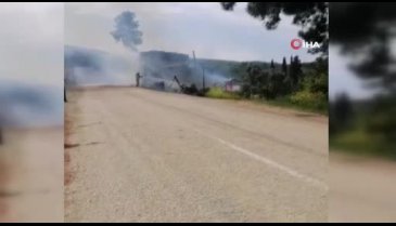 Bursa'da güneş panelinin patlayan aküsü 2 bağ evini küle çevirdi