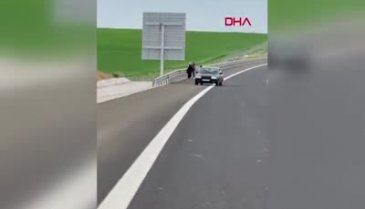 Otoyol kenarında skandal görüntü!