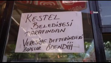 Bursa Kestel'de veresiye defterleri belediye tarafından kapatıldı
