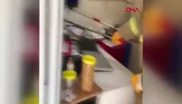 Bursa'da iş yerine giren yılan itfaiye ekiplerince çıkartıldı