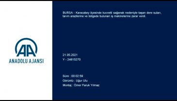 Bursa'da taşan sular iş makinelerini sürükledi