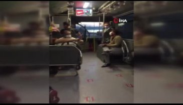 Metrobüste "bacak bacak üzerine attın" kavgası
