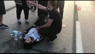 Bursa'da kırmızı ışık ihl&acirc;li yapan motosikletli genç yaralandı