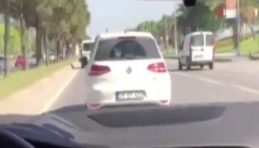 Araçla makas atıp kayda aldılar