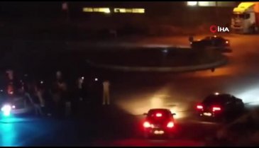 Asker uğurlamasında yol kapatıp drift yapan magandalar kamerada