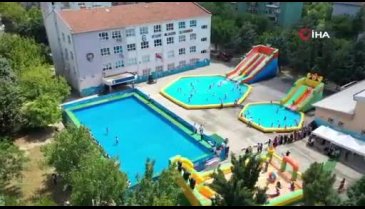 Bursa'da okul bahçeleri tatil köyünü aratmıyor