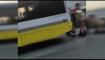Bursa'da patenli gençlerin tehlikeli yolculuğu