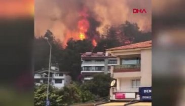 Marmaris'te de orman yangını başladı! 5 dakikada yayıldı, evler oteller tehdit altında