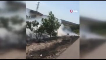 Bursa'da yangını görenler araçlarını durdurup müdahale etti
