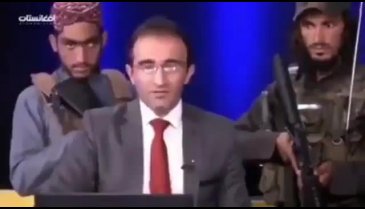 Taliban elinde silahla yayına çıktı