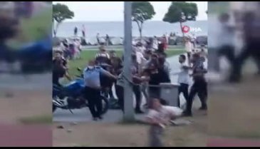İstanbul sahilinde sözlü tartışma taşlı sopalı kavgaya döndü