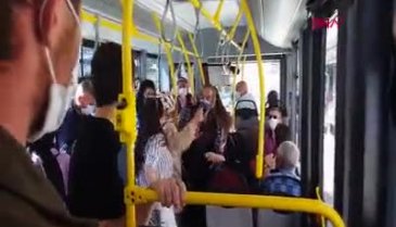 Sivas'ta halk otobüsünde 'maske' kavgası!
