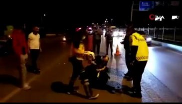 Bursa'da kontrolden çıkan motosikletli kadın ölümden döndü!