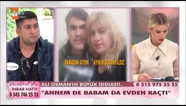 Esra Erol'un programına katılan Ali Osman: Annem Ramazan'la, babam da Ramazan'ın eşiyle kaçtı