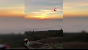 Bursa'da oluşan sis, kartpostallık görüntüler oluşturdu