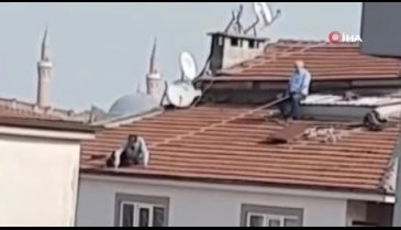 Yok böyle tedbir! Bursa'da beline ip bağlayıp