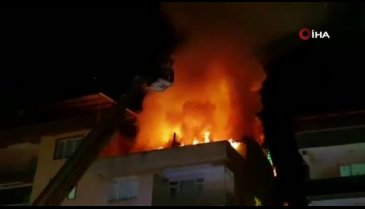 Bursa'da korkutan çatı yangını