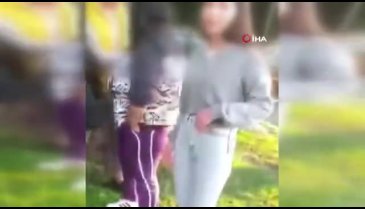 Hatay'da kızların saç saça mesaj kavgası kamerada