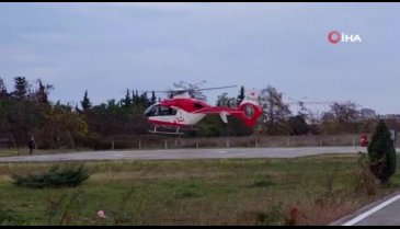 Kalp krizi geçirdi, ambulans helikopter yardımına yetişti