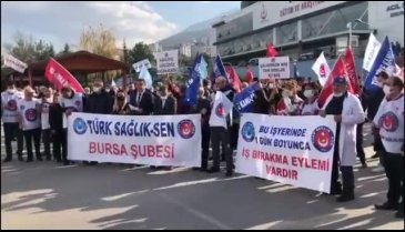 Bursa'da sağlık emekçilerinden iş bırakma eylemi - 2