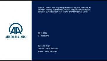 Aksaray İl Jandarma Komutanı Bilgiç'in cenazesi Bursa'da defnedildi