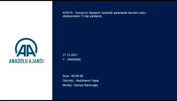 Konya'da yolcu otobüsü şarampole devrildi, 11 kişi...