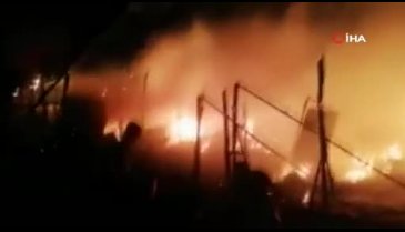 Lübnan'da mülteci kampında feci yangın!