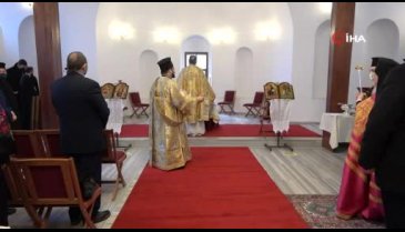 Bursa Trilye'de Fener Rum Patriği Bartholomeos ayin yönetti