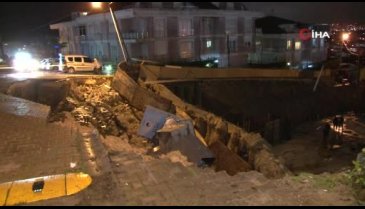 İstanbul'da istinat duvarı çöktü