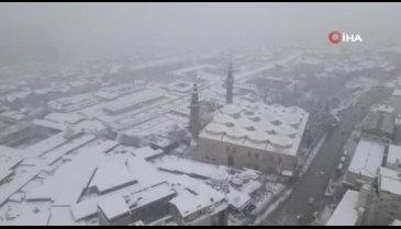 Bursa'daki kar yağışının havadan görüntüsü...