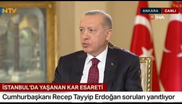 Cumhurbaşkanı Erdoğan: "Kar yağışını bereket olarak görüyorum"