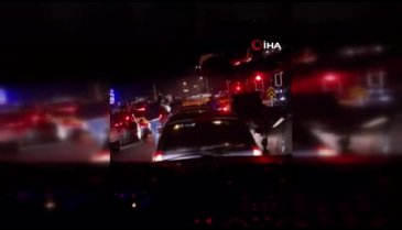 Bursa'da yolu trafiğe kapatıp eğlendiler