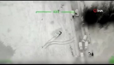 Ukrayna'nın Bayraktar TB2 ile Rus mevzilerini imha ettiği anlar