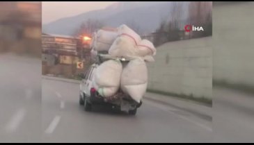 Bursa'da trafikte tehlikeli taşımacılık olayları bitmiyor