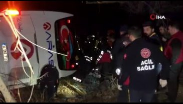 Yolcu otobüsü şarampole uçtu: 1 ölü, 33 yaralı