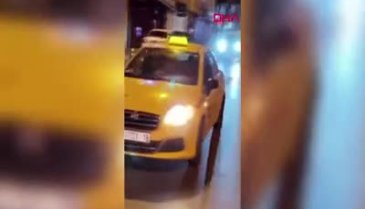 İstanbul'da drift yapan taksici kamerada