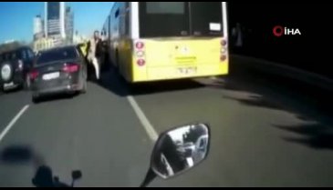 Kadın motorcuya çirkin taciz