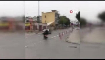 Kaldırımda son bulan 3 saniyelik driftle alay konusu oldu
