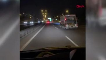 İstanbul'da otoyolda çöp kamyonunun şaşkına çeviren yolculuğu