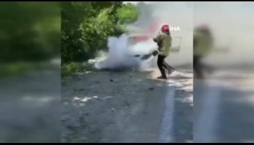 Bursa'da otomobil ve tır alev alev yandı